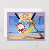 Die Hängematte und Palmen im Santa Cilling Postkarte (Vorne/Hinten)