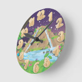 Die Hanggärten von Babylon Runde Wanduhr (Winkel)