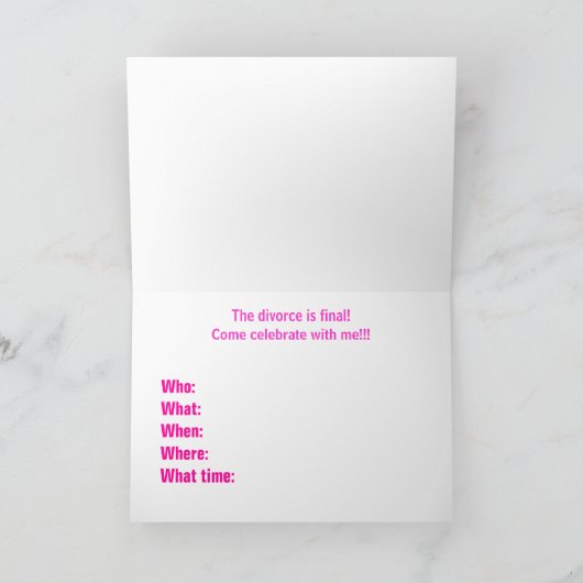 Die Happily Single Collection von MDillon Designs Einladung (Innenseite)