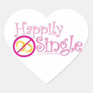 Die Happily Single Collection von MDillon Designs Herz-Aufkleber