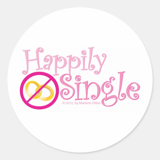 Die Happily Single Collection von MDillon Designs Runder Aufkleber (Vorderseite)