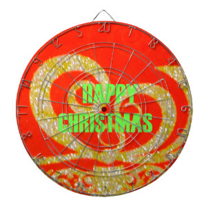 Die Happy Christmas Rot- und Gold-Kollektion. Dartscheibe