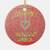 Die Happy Holidays Heart Red and Gold Collection Keramikornament (Vorne)