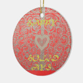 Die Happy Holidays Heart Red and Gold Collection Keramikornament (Links)