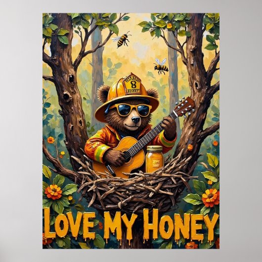 Die Harmonie der Natur: Bärenmarmelade Poster (Vorne)