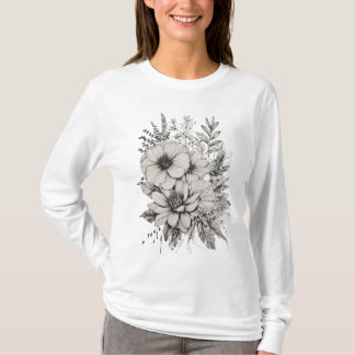 Die Harmonie der Natur: Der kühne Blume-T - Shirt