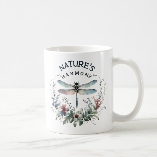 Die Harmonie der Natur - Künstlerische Libelle Kaffeetasse (Rechts)