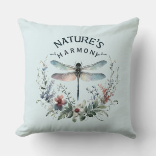 Die Harmonie der Natur - Künstlerische Libelle Kissen
