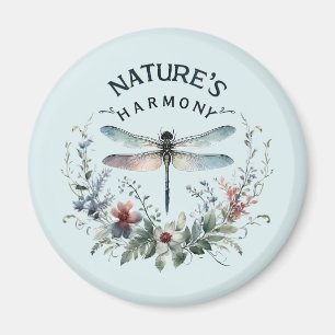 Die Harmonie der Natur - Künstlerische Libelle Magnet