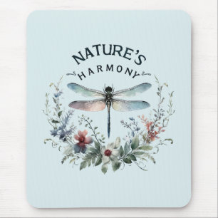 Die Harmonie der Natur - Künstlerische Libelle Mousepad