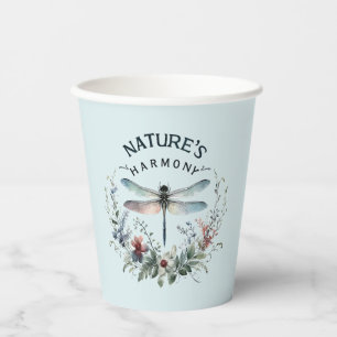 Die Harmonie der Natur - Künstlerische Libelle Pappbecher