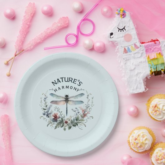 Die Harmonie der Natur - Künstlerische Libelle Pappteller (Party)