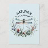 Die Harmonie der Natur - Künstlerische Libelle Postkarte (Vorderseite)