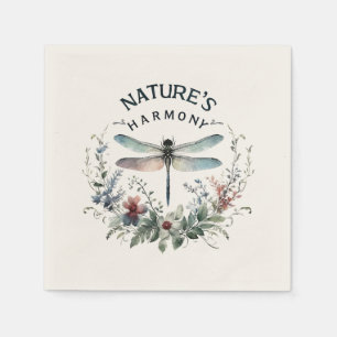 Die Harmonie der Natur - Künstlerische Libelle Serviette