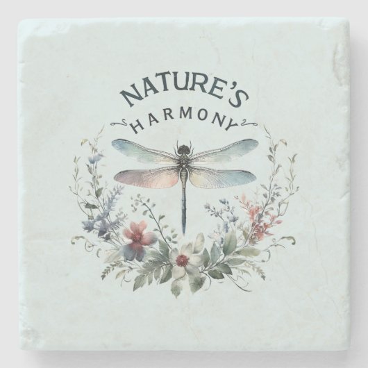 Die Harmonie der Natur - Künstlerische Libelle Steinuntersetzer (Vorderseite)