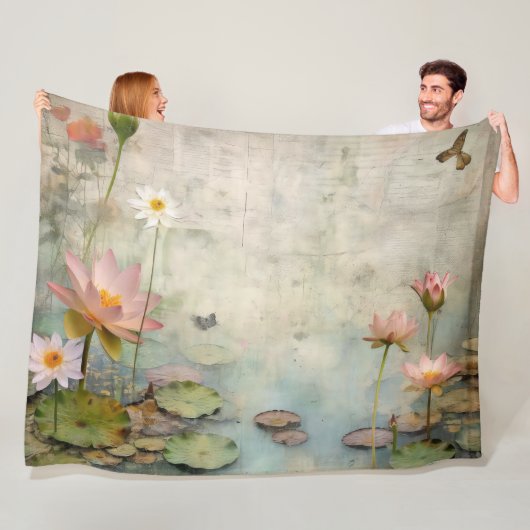 Die Harmonie der Natur Schöne Wasserlilie Ruhe Fleecedecke (Beispiel)