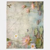 Die Harmonie der Natur Schöne Wasserlilie Ruhe Fleecedecke (Vorderseite)