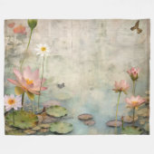 Die Harmonie der Natur Schöne Wasserlilie Ruhe Fleecedecke (Vorderseite (Horizontal))