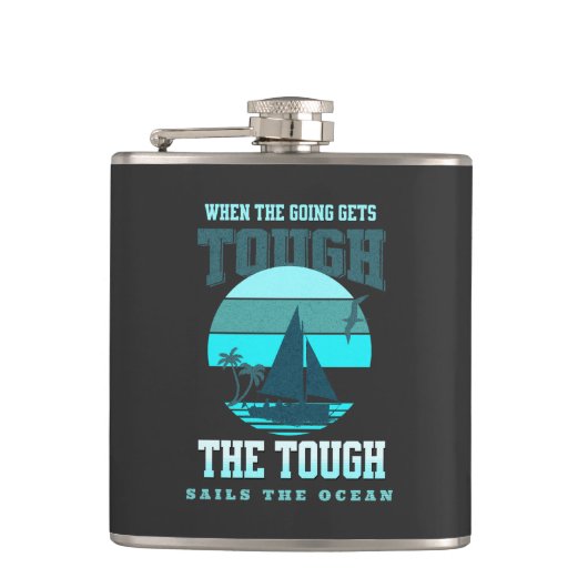 Die harten Segel Ocean Nature Wind Waves Entdecken Flachmann (Vorderseite)