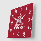 Die hartnäckigste Zeit des Jahres Quadratische Wanduhr (Winkel)