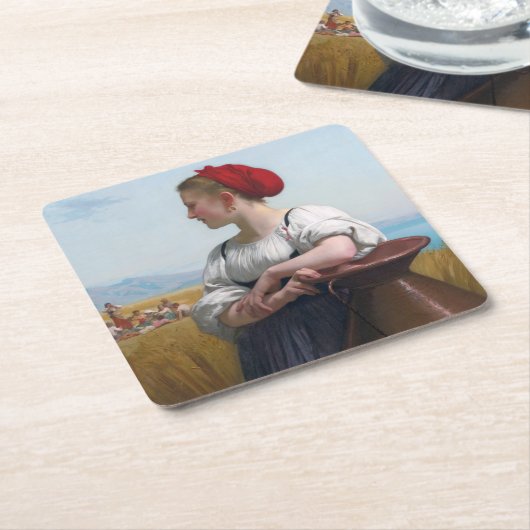 Die Harvester, Bouguereau Rechteckiger Pappuntersetzer (angewinkelt)