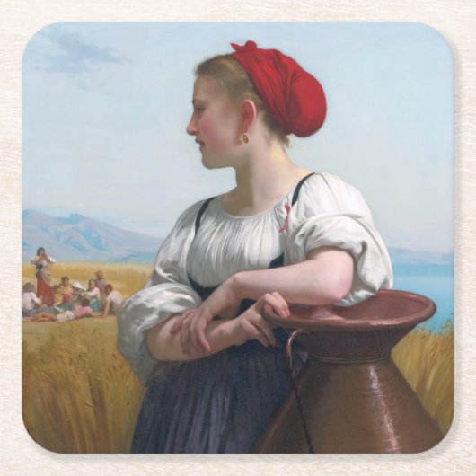 Die Harvester, Bouguereau Rechteckiger Pappuntersetzer (Vorderseite)