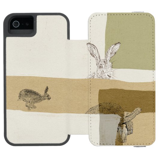 Die Hasen und die Schildkröte eine Äsops Fabel Incipio iPhone Geldbeutel-Hülle (Folio Geöffnet)