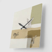 Die Hasen und die Schildkröte eine Äsops Fabel Quadratische Wanduhr (Winkel)