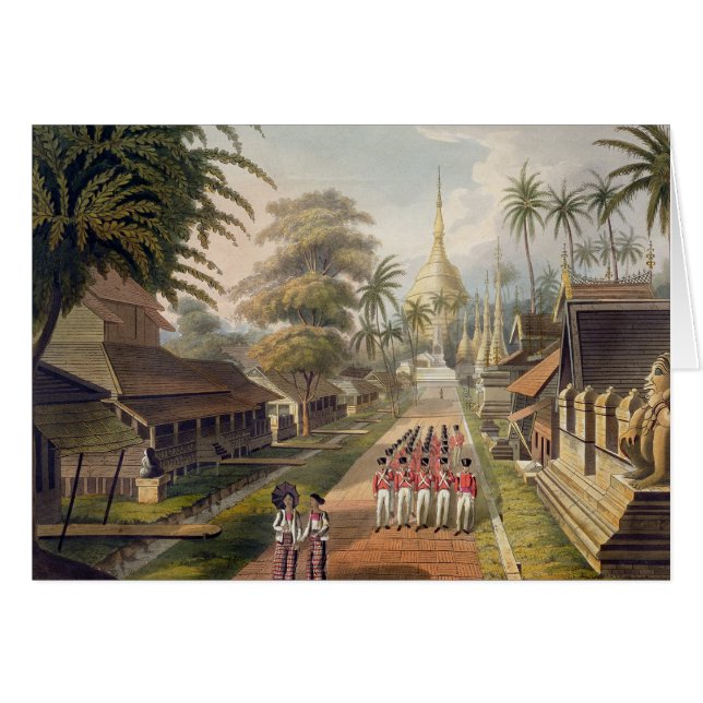 Die Hauptannäherung an die große Dagon Pagode a (Vorderseite (Horizontal))
