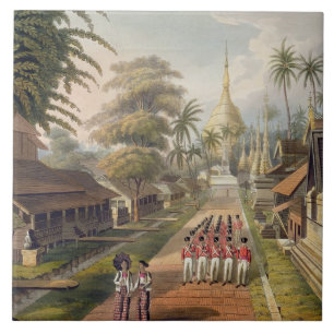 Die Hauptannäherung an die große Dagon Pagode a Fliese