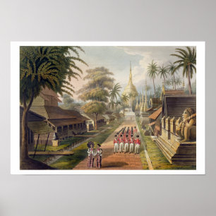 Die Hauptannäherung an die große Dagon Pagode a Poster