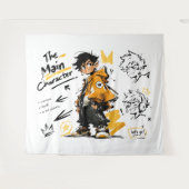 Die Hauptfigur Anime-Stil Coole Kunst Wandteppich (Vorderseite (Horizontal))