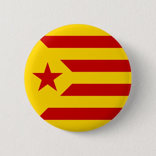 Die Hauptrolle gespielte Flagge Kataloniens Rot Button (Vorderseite)