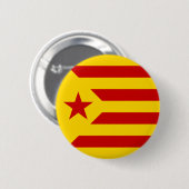 Die Hauptrolle gespielte Flagge Kataloniens Rot Button (Vorne & Hinten)
