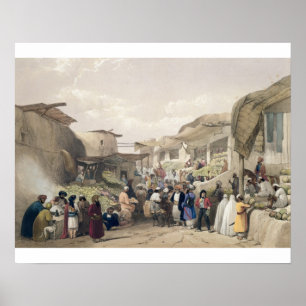 Die Hauptstraße im Basar bei Caubul, im Franc Poster
