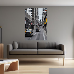 Die Hauptstraße meiner Stadt   AI Art Poster