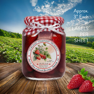 Die hausgemachte Erdbeere behält sich die Konservi Aufkleber