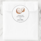 Die hausgemachte Kokosnuss-Marke Runder Aufkleber (Tasche)