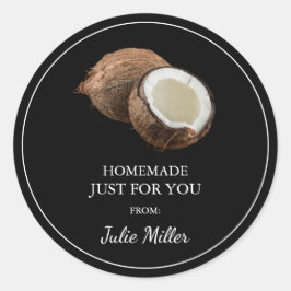 Die hausgemachte Kokosnuss-Marke Runder Aufkleber