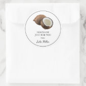 Die hausgemachte Kokosnuss-Marke Runder Aufkleber (Tasche)