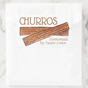 Die hausgemachten Churros Fried Churro Konditorei  Rechteckiger Aufkleber
