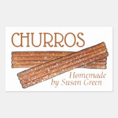 Die hausgemachten Churros Fried Churro Konditorei Rechteckiger Aufkleber (Vorderseite)