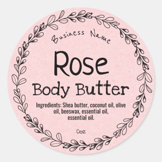 Die hausgemachten, rosafarbenen Kraftpapiermarken Runder Aufkleber (Vorderseite)