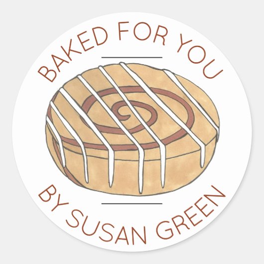 Die hausgemachten Zimtkugeln werden für Sie geback Runder Aufkleber (Vorderseite)