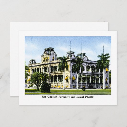 Die Hawaiin-Hauptstadt, ehemals Königspalast Postkarte (Vorne/Hinten)
