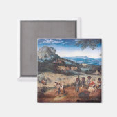 Die Haymaking, Pieter Bruegel Magnet (Vorderseite/Rückseite)