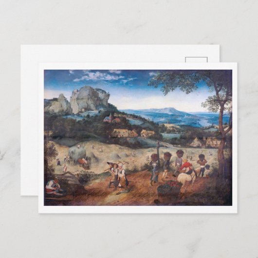 Die Haymaking, Pieter Bruegel Postkarte (Vorne/Hinten)