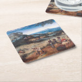 Die Haymaking, Pieter Bruegel Rechteckiger Pappuntersetzer (angewinkelt)