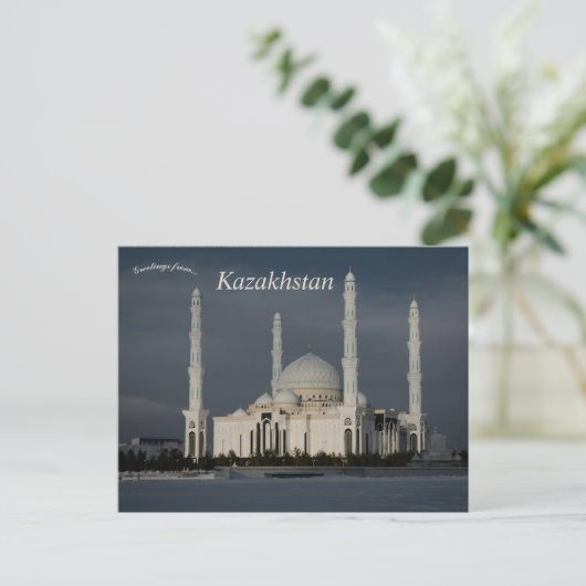 Die Hazrat-Sultan-Moschee in Astana, Kasachstan Postkarte (Stehend Vorderseite)