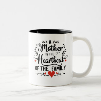 Die Heartbeat-Tasse der Mama Zweifarbige Tasse